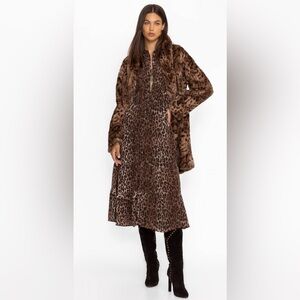 Johnny Was Silk Western Leopard Dress